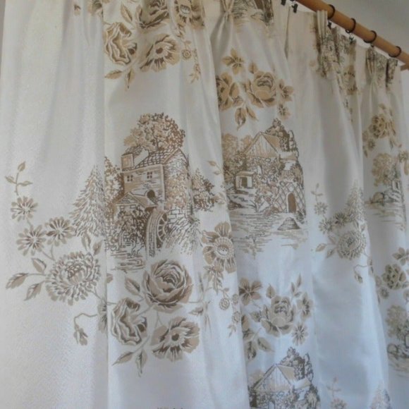 Vtg Fiberglass Curtains Raised Velvet 46 x 78 - Picture 11 of 12